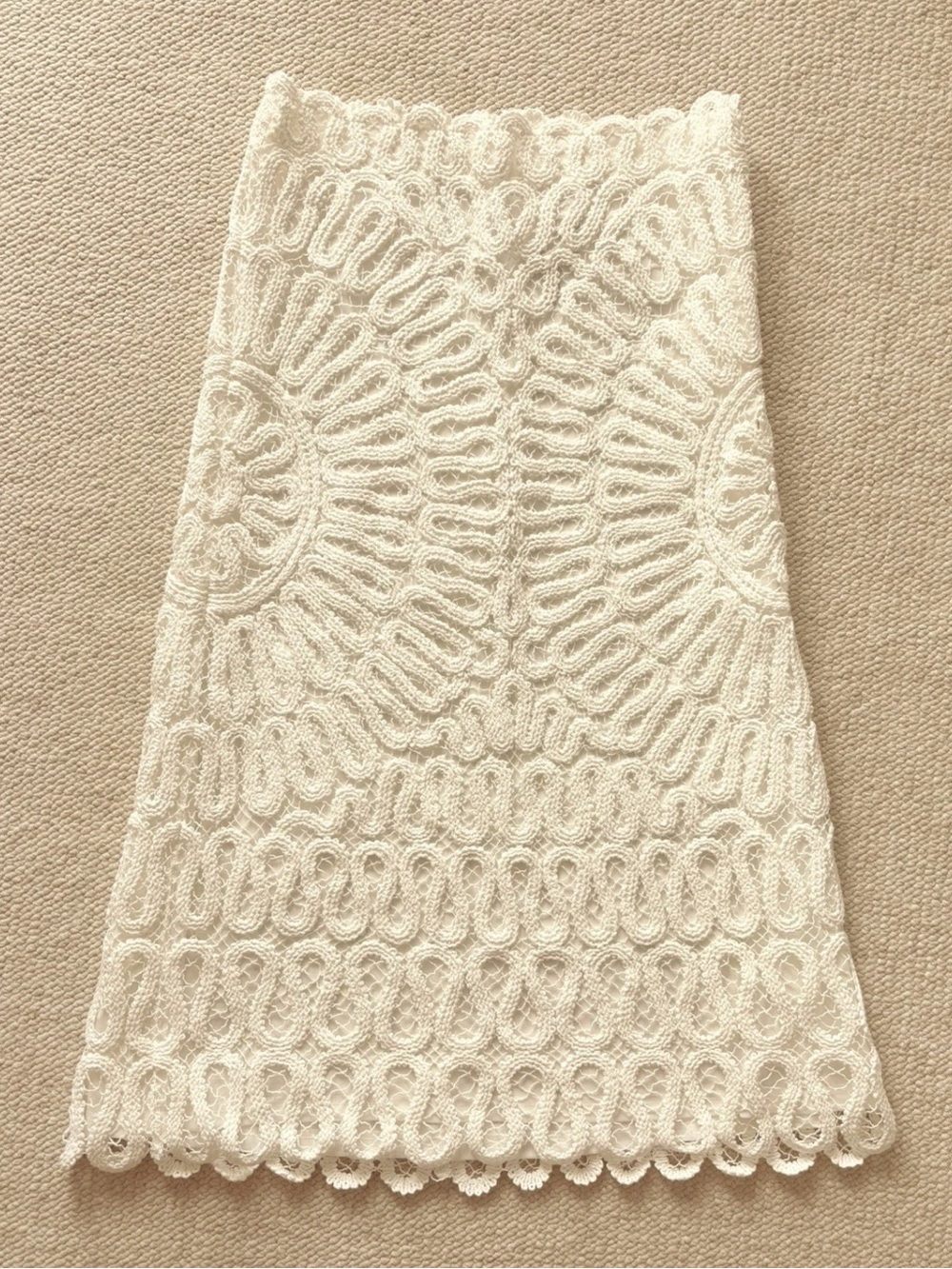 NWT Jonathan Simkhai White Crochet Midi Skirt Size 8 - Picture 2 of 5